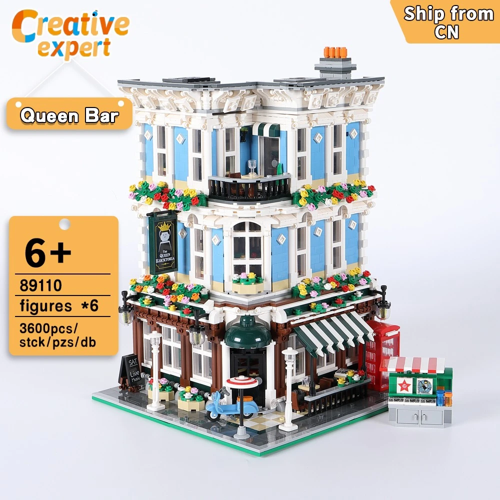 Creative Expert Street View Queen Bar Bricktoria Modular House MOC Bricks Model Building Blocks Toys Grand Emporium UG10197