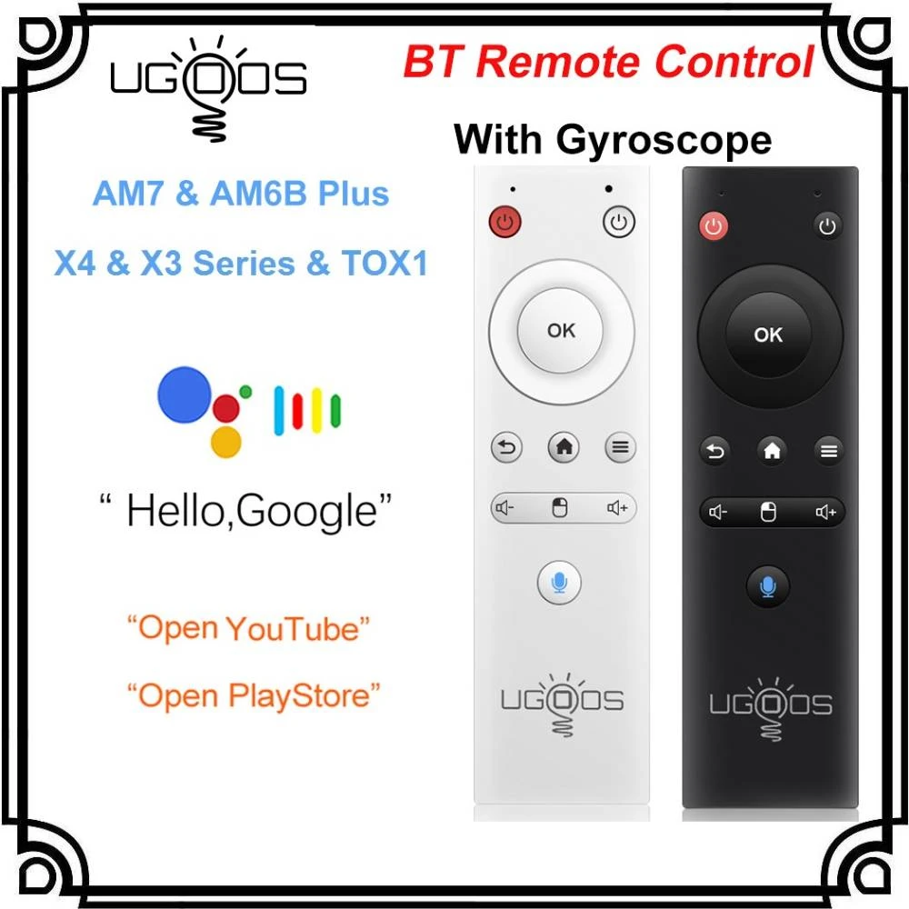 Original Ugoos BT Voice Remote Control Replacement for Ugoos AM7 AM6B Plus Android TV Set Top Box Voice Remote