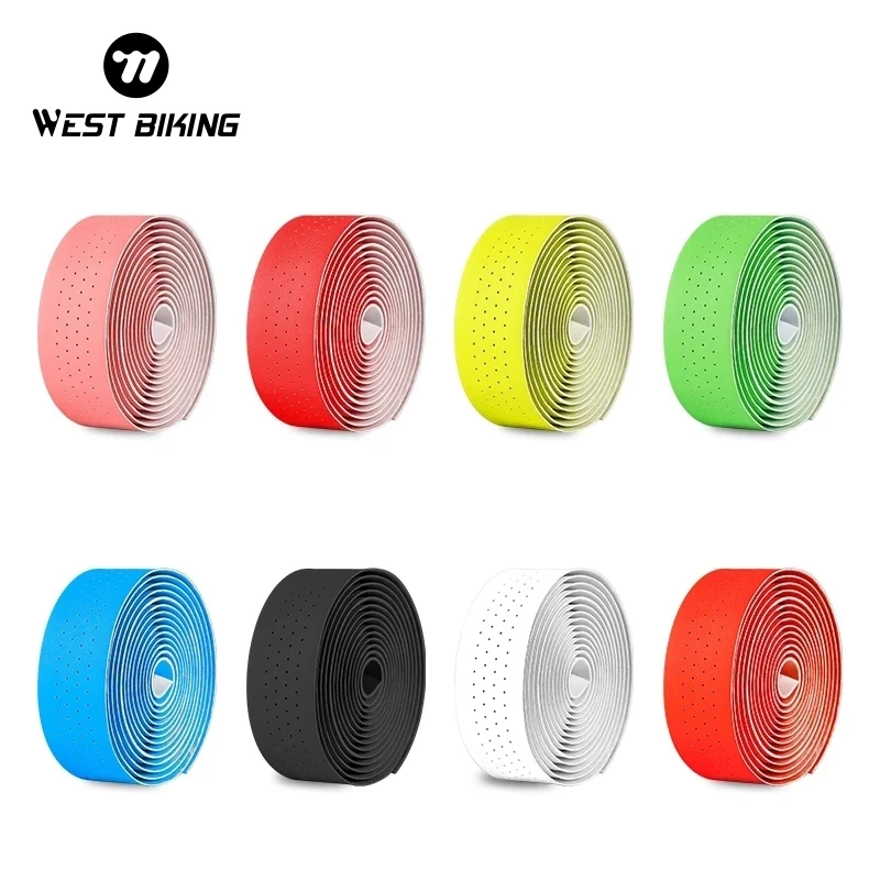 WEST BIKING Road Bike Handlebar Tape Anti-slip EVA Bar Tape With 2 Bar Plugs Bike Accessories Racing Cycling Hand Bar Tape Wrap