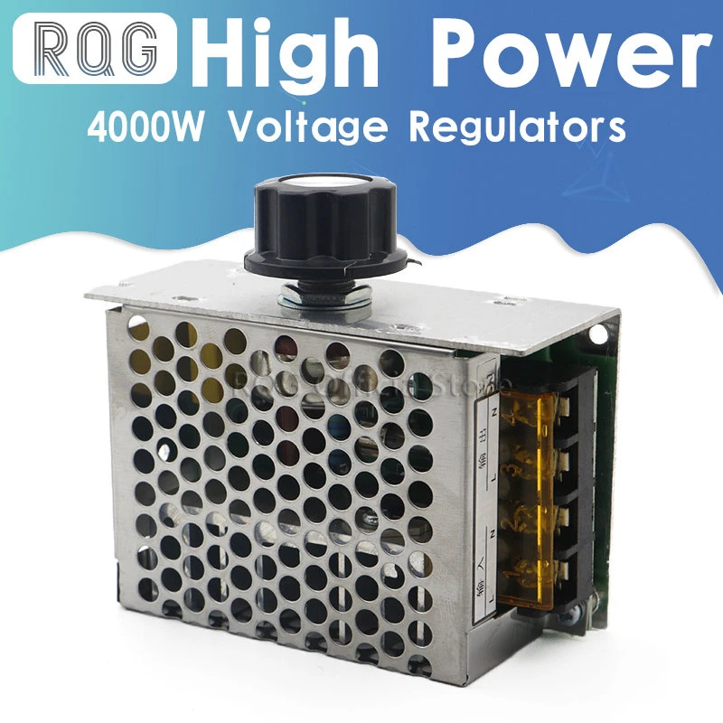 Professional Voltage Regulators 4000W 220V High Power SCR Speed Controller Electronic Voltage Regulator Governor Thermostat BS