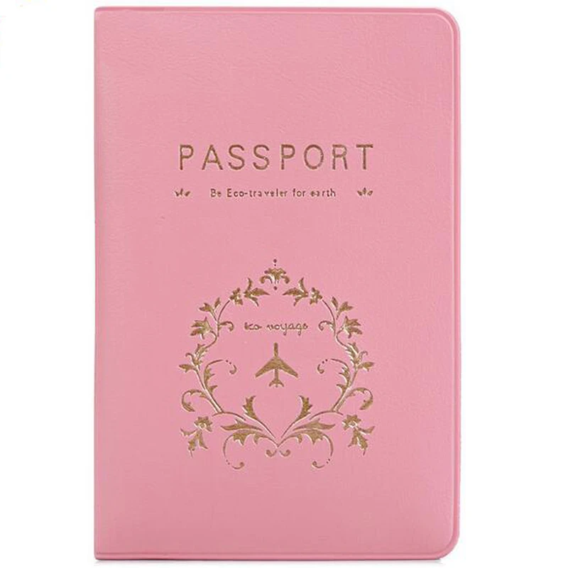 PVC Solid Women Men Passport Cover  Card Holder Multi-Function Cute ID Bank Card Bag PU Leather Wallet Case Travel Accessories