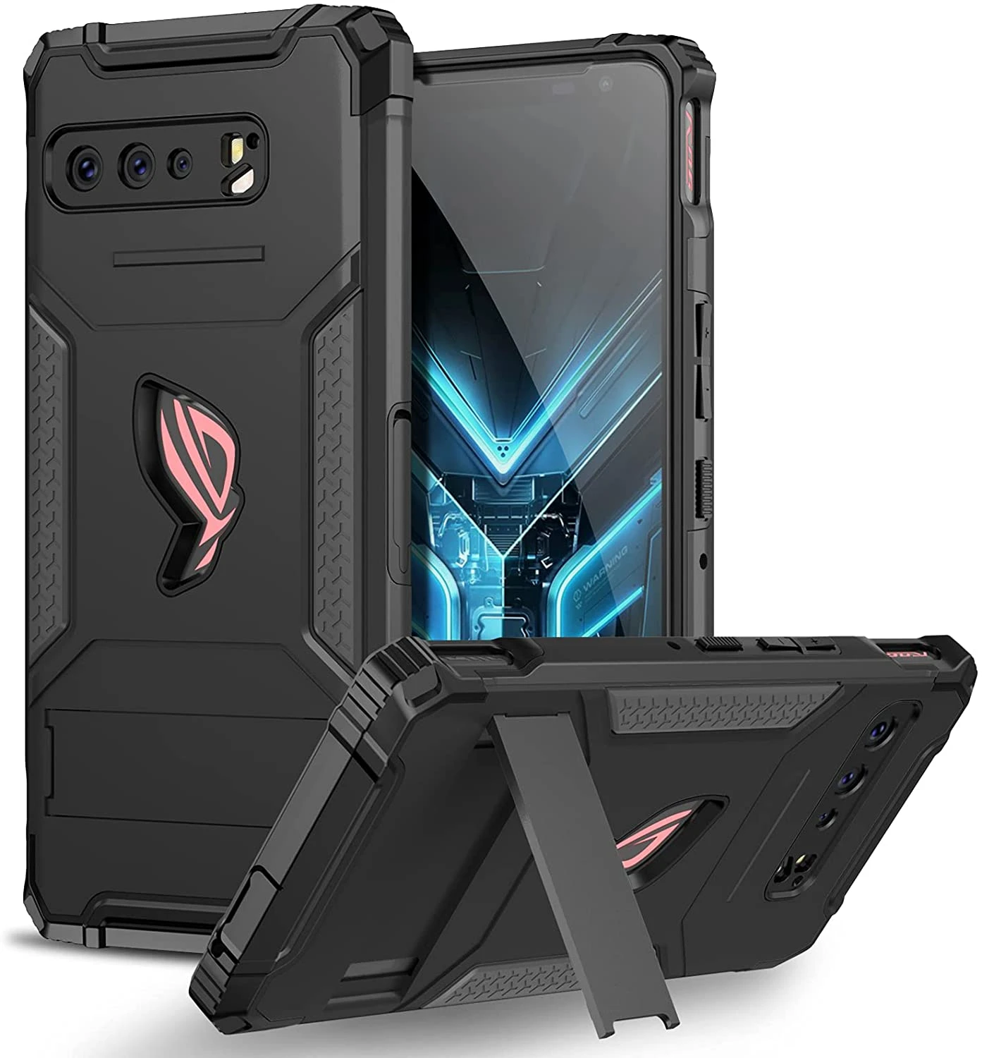 ZSHOW Armor Case for ASUS ROG Phone 2 Case Air Trigger Compatible with Kickstand and Dust Plug Test Grade Drop Protection