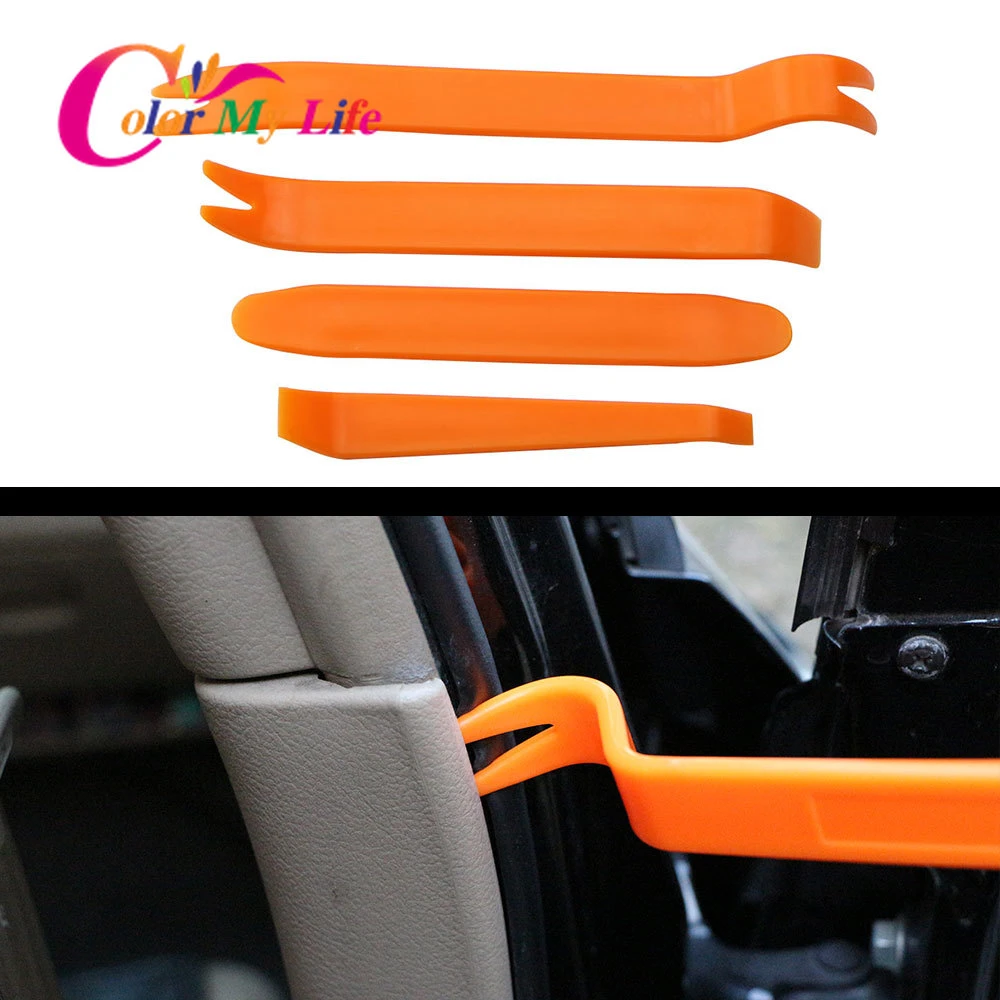 Color My Life 4Pcs/Set Car Radio Panel Door Clip Trim Dash for Chevrolet Cruze Aveo VW Santana Jetta Golf 6 7 for Skoda Octavia