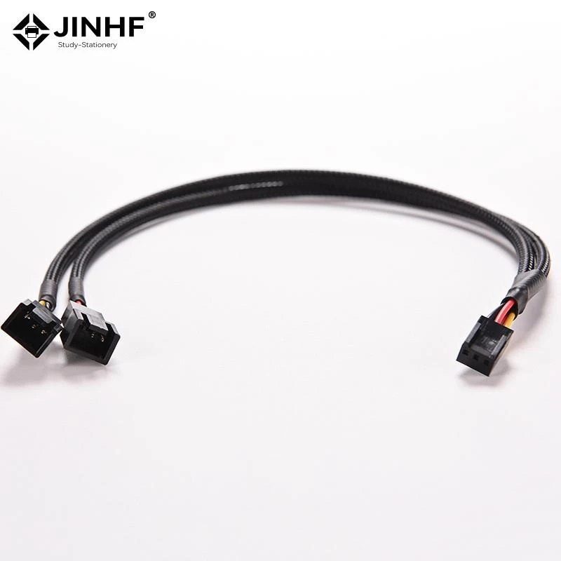 1PC 3 Pin Mainboard Power Cable Y-Splitter Female To Male Dual 3Pin PC Computer Case Fan Connect Wire Cable Adapter Convert