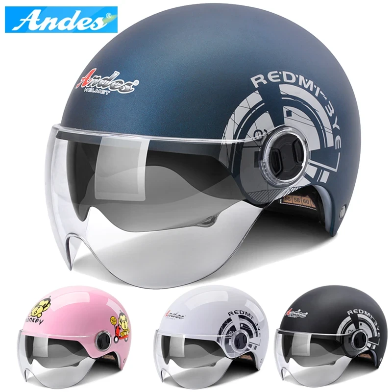 ANDES Electric Motorcycle Helmet Dual & Single Lens Visors Moto Helmet Bicycle Men Women Summer Scooter Moto Casco