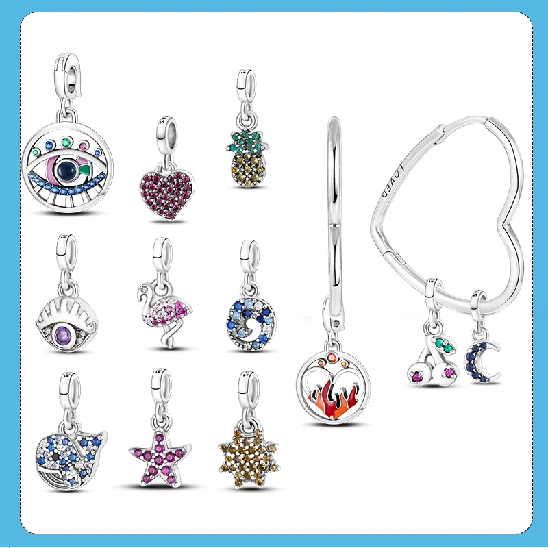 Hot Sale Me Pendant 925 Sterling Silver Love Four-Leaf Clover Dangle Charm Beads fit Original Pandora Me Bracelet Jewelry Gift