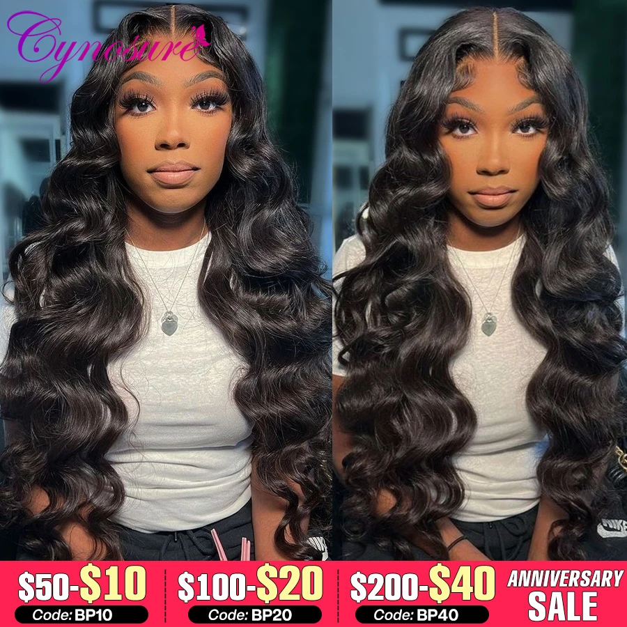 Cynosure 13x6/13X4 HD Transparent Lace Front Human Hair Wigs PrePlucked 180% Brazilian Body Wave Lace Frontal Wig With Baby Hair
