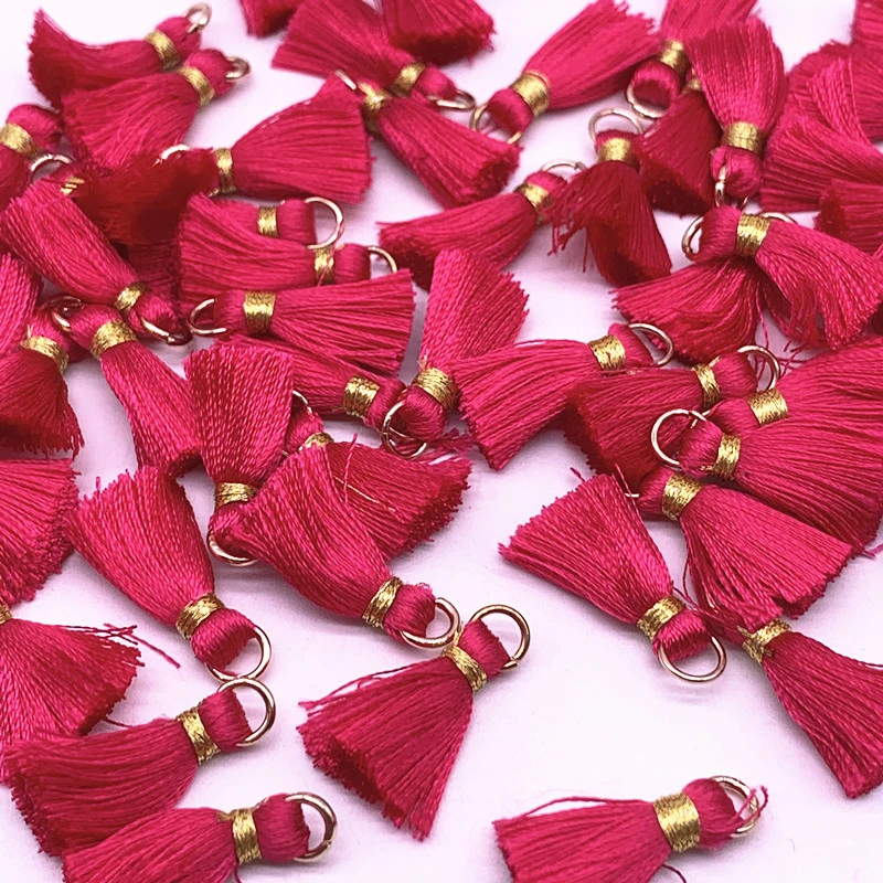 New 10pcs 20mm Handmade Tassel Charms for Jewelry Making Mini Cotton Tassel Necklace Earrings DIY Jewelry Findings