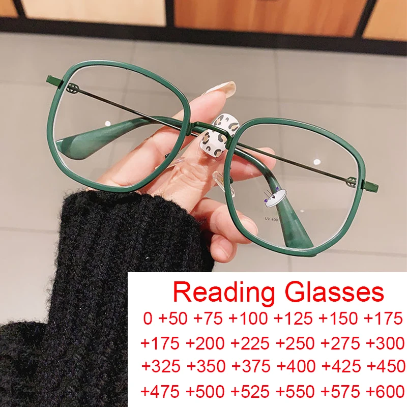 Anti Blue Light Computer Magnifier Reading Glasses For Women Summer Fresh Color Green Orange Eyeglasses Diopter Lenses 0 to +6