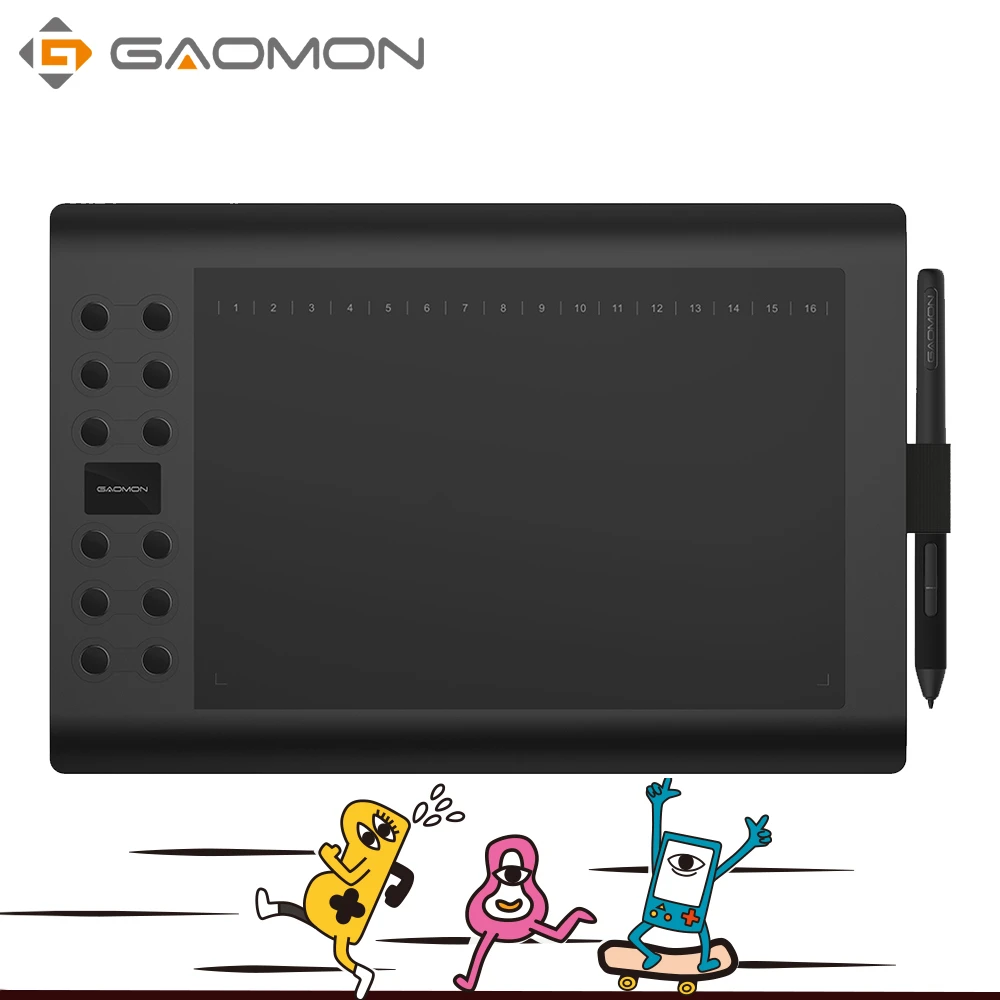 GAOMON M106K PRO 10'' Graphics Drawing Tablet with 8192 Levels Tilt Supported Battery-free Stylus  for Windows/mac/Android OS