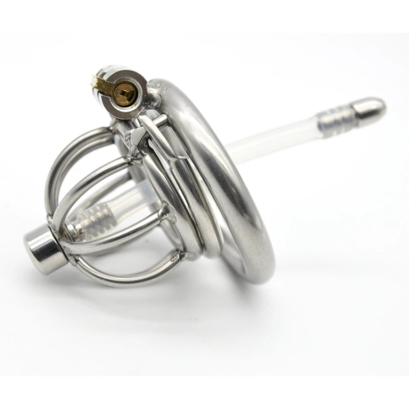 CHASTE BIRD Stainless Steel Cock Cage Penis Ring Male Chastity Device with catheter Stealth New Lock tube Adult Sex Toy A282