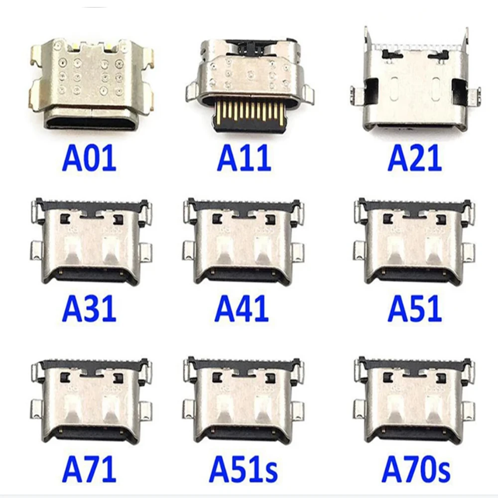 50pcs/lot USB Charging Connector Port For Samsung A10 A20 A02S A32 A01 A11 A12 A20S A21 A21S A30S A50S A51 A52 A51S A71 atacado
