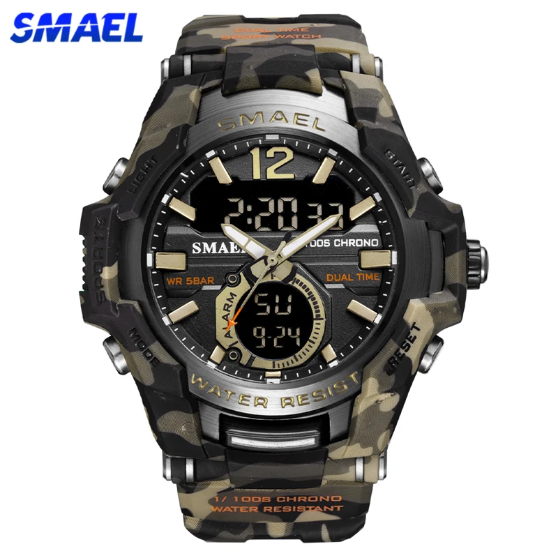 SMAEL 2021 Men Watches Fashion Sport Super Cool Quartz LED Digital Watch 50M Waterproof Wristwatch Men's Clock Relogio Masculino