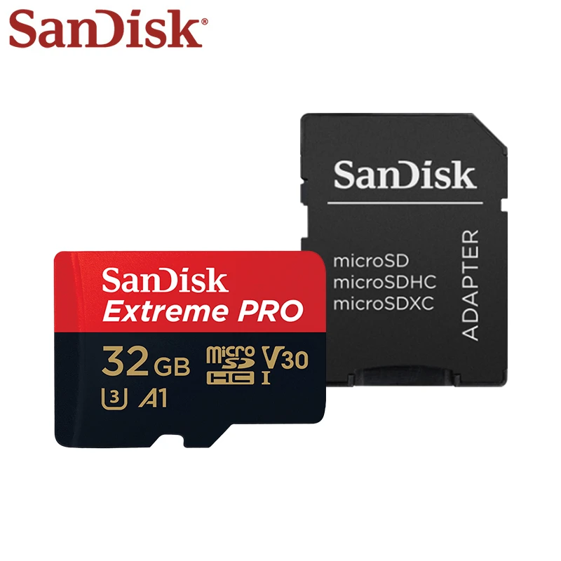 Original SanDisk Extreme Pro Micro SD Card Up to 170MB/s 128GB 64GB A2 V30 U3 TF Card 32GB A1 Memory Card With SD Adapter