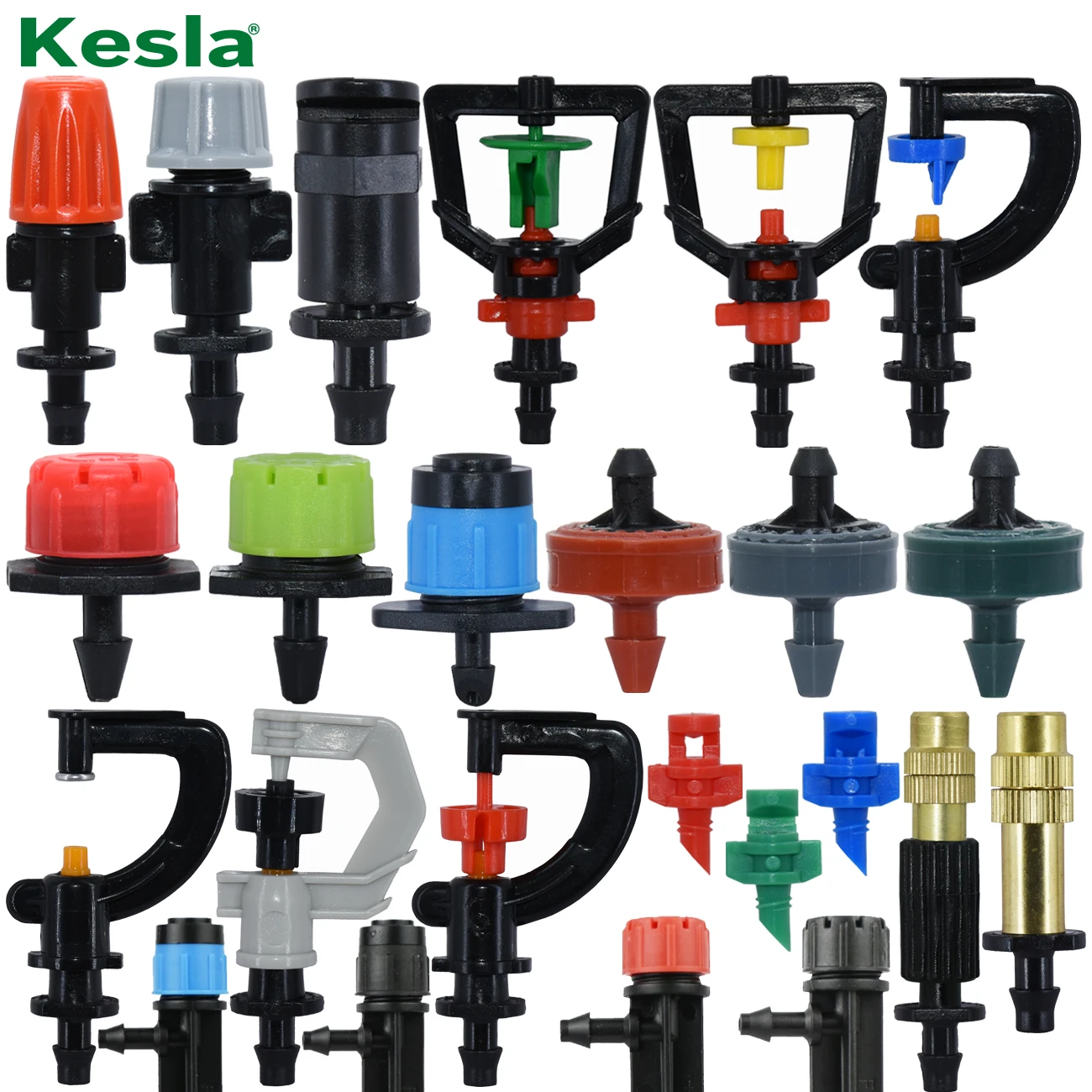 KESLA Greenhouse Watering Sprinkler Dripper Drip Irrigation Garden Adjustable Mist Emitters Stake Micro Spray Rotating Nozzle