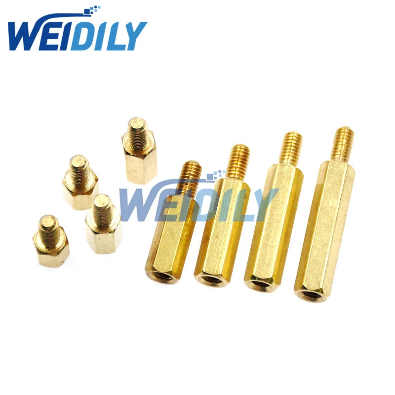 20PCS/LOT M3 Male Hexagonal Brass PCB Standoffs Spacers Screw M3*5/6/8/10/12/15//18/20+6mm M3 Hex Screws