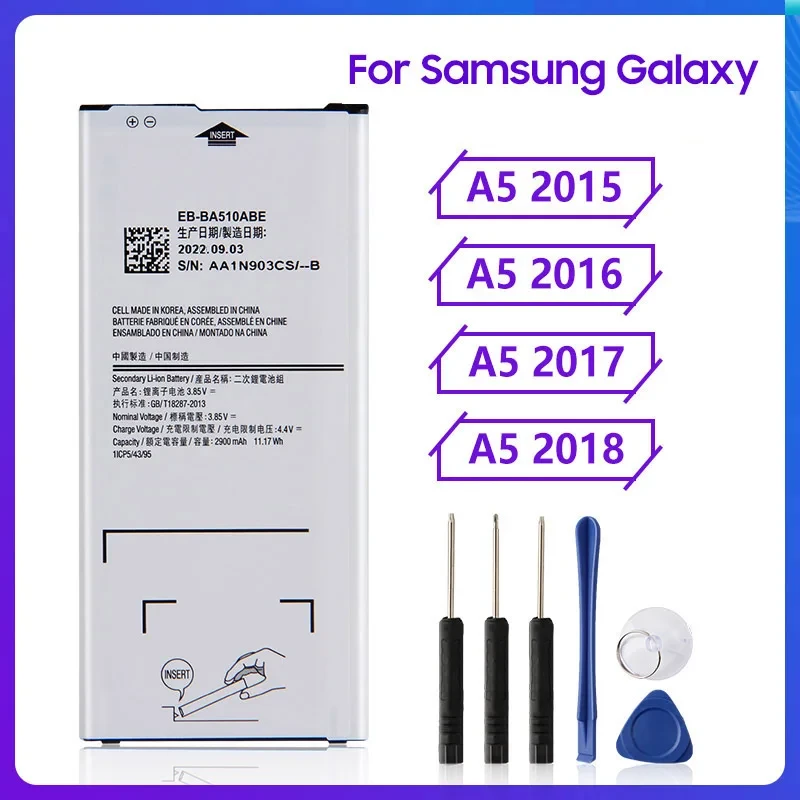 Original Battery EB-BA510ABE EB-BA510ABA for Samsung Galaxy A5 2015 A5 2016 EB-BA520ABE A5 2017 SM-A520F A5 2018 SM-A510F A5100