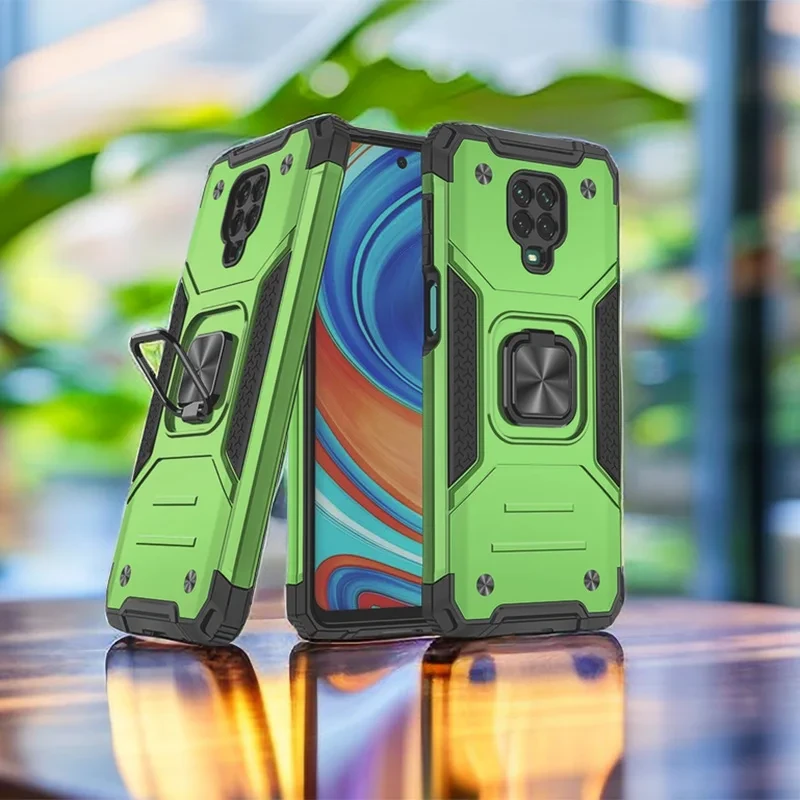 Shockproof Armor Metal Ring Holder Case For Xiaomi Redmi Note 9 10 8 Pro 9S 9C Note 10S POCO X3 GT Pro F2 NFC M3 F3 Stand Cover