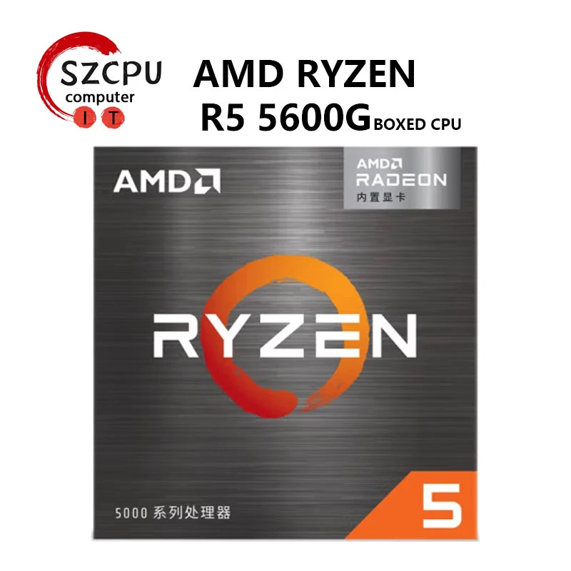 AMD Ryzen 5 5600G R5 5600G 3.9GHz Six-Core Twelve-Thread 65W CPU Processor L3=16M 100-000000252 Socket AM4  New and have fan