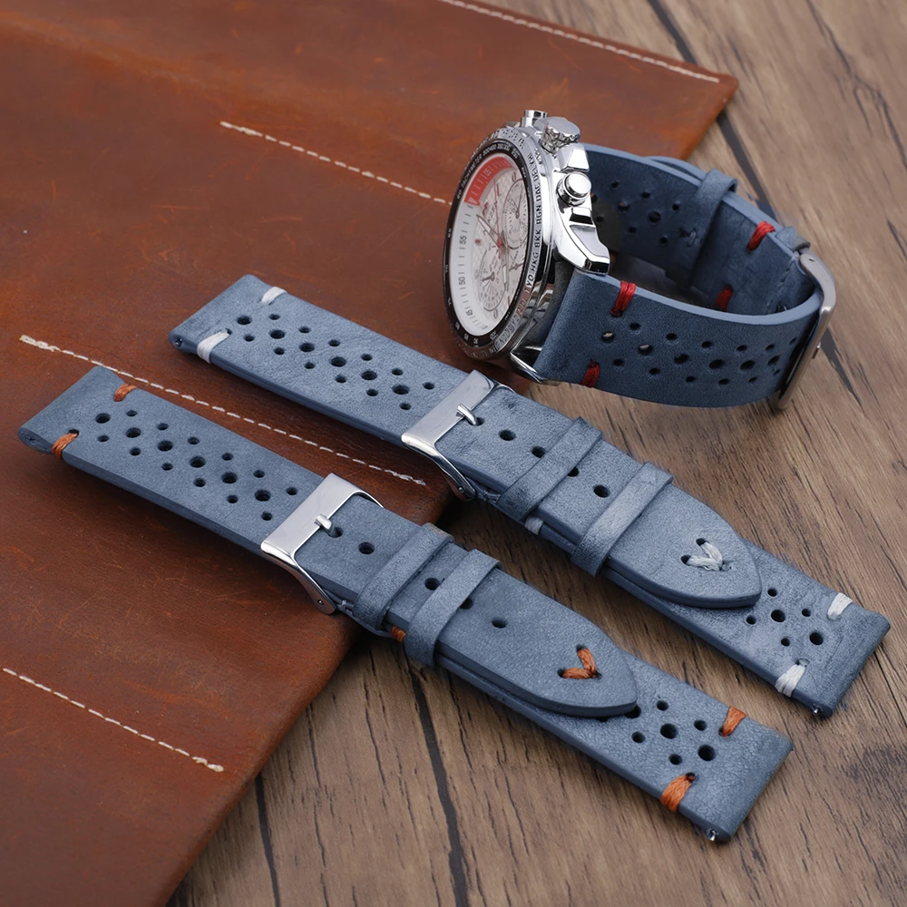 Onthelevel Leather Watch strap 18mm 20mm 22mm 24mm Gray Color Watch Band Quick Release Watch Bands Replacement