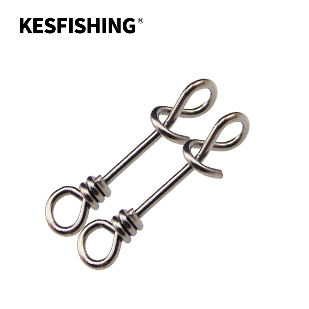 KESFISHING 30pcs Quick Lock Snap Fishing Connector Fishhook Lure Tackle Pesca Fishing Accessories