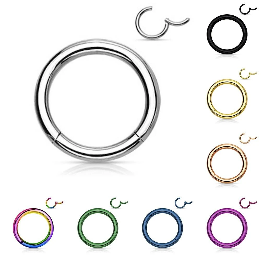 1Piece Surgical Steel Tornito Nose Clicker 16G18G Septum Piercing Clicker Ear Cartilage Pircing Earring Helix Septum Cliker Ring