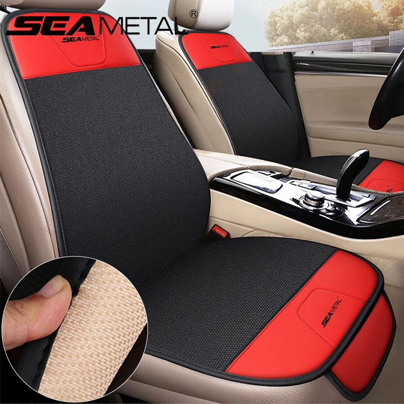 Automobiles Seat Covers Interior Flax Car Seat Cover Set Universal Protector Chair Seat Cushion SEAMETAL Seat-Cover Accessories