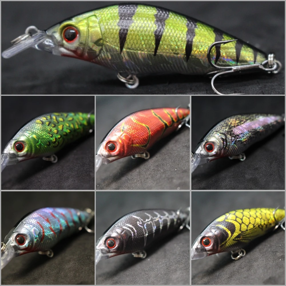 wLure 8.1cm 7.1g Wide Swimming Action Short Body #6 Hook Insect Bait Fresh Water 3D Hard Eyes Crankbait Lure Fishing M583