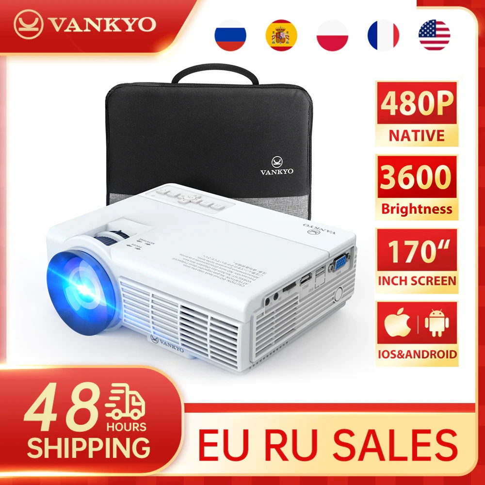 VANKYO Leisure 3 Mini Projector Supported 1920*1080P 170'' Portable Projector For Home With 40000 Hrs LED Lamp Life TV Stick