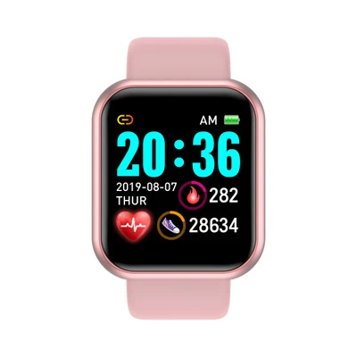 D20 Y68 Smart Watch 2021 for Men Women Heart Rate Blood Pressure Monitor Waterproof Sport Smartwatch for Andriod IOS Smart Clock