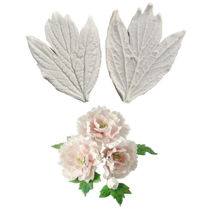 NEW Peony Leaf Veiners Silicone Mold Fondant Wedding Cake Decorating Tools polymer Clay Candy Chocolate Gumpaste Mold M2497