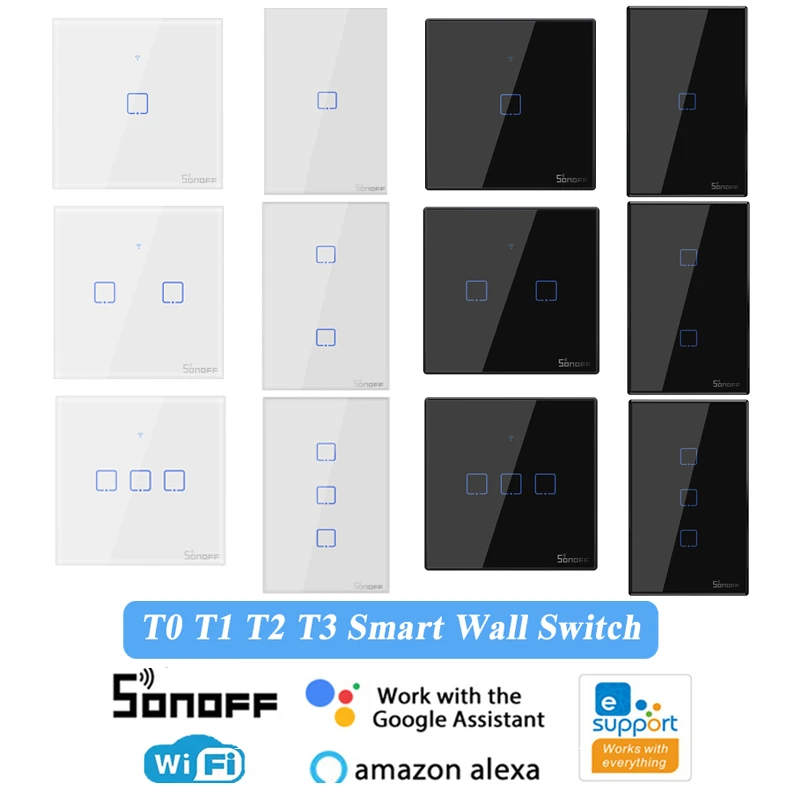 SONOFF TX Series T0 T1 T2 T3 EU UK US WiFi Smart Wall Switch Timer for eWelink APP Control Support Alexa Google Home Automation