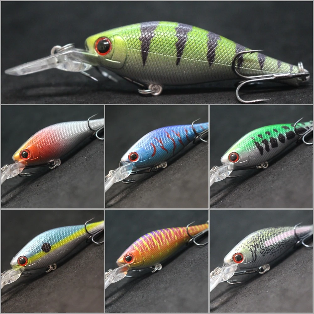 wLure 7.5g 8.5cm 2 Meter Diving Depth Wobbler Minnow Crankbait Floating Slowly with 2 #8 Hooks Musky Fishing Lures M515