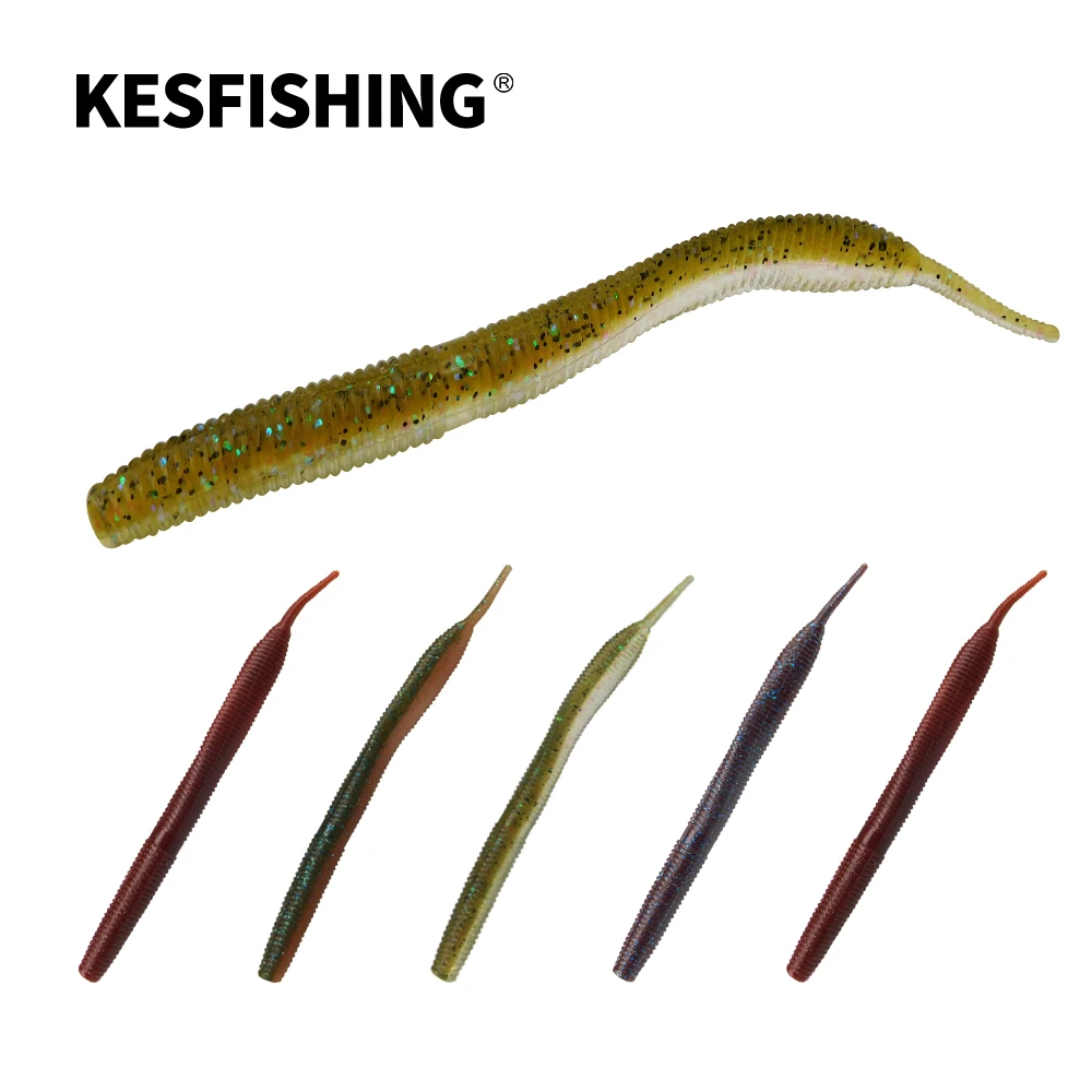 KESFISHING 2019 Fishing Lures Soft Worm Sexy Impact 14cm 5g 10pcs Soft Baits Wobbler Jerkbait Trout Pike Zander Sea Fishing