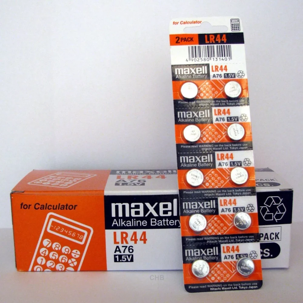 Maxell Botton Batteries LR44 AG13 Alkaline 1.5V Blister 10X Units Original Battery Clock Calculator Digital Bascula