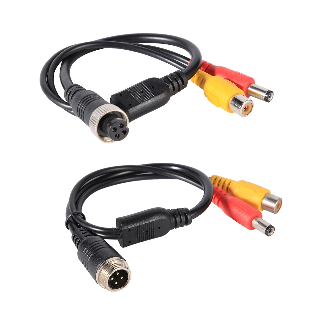 M12 4Pin Aviation Head to RCA Female DC Male Extension Cable Adapter for CCTV Camera Security DVR