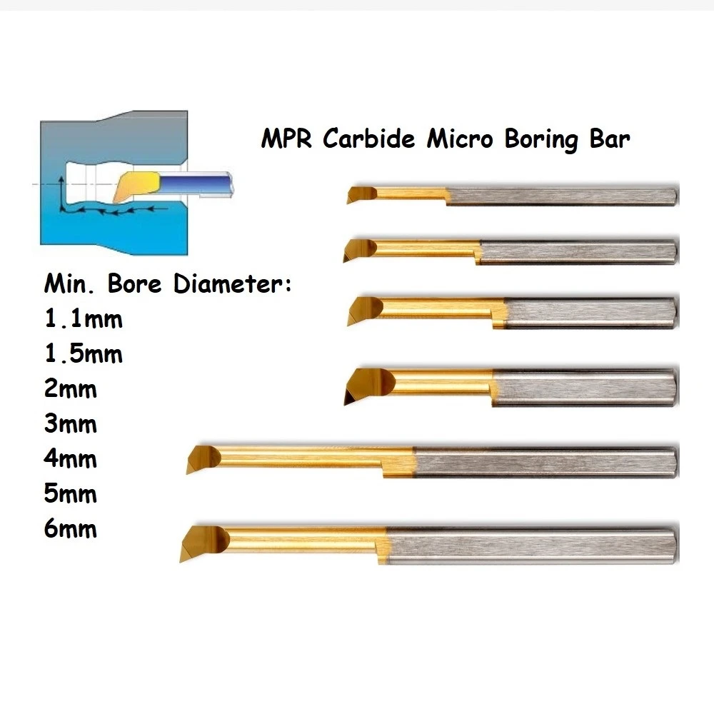MPR Full Size 1 1.5 2 3 4 5 6 mm Lathe Machine Use Carbide Boring Bar