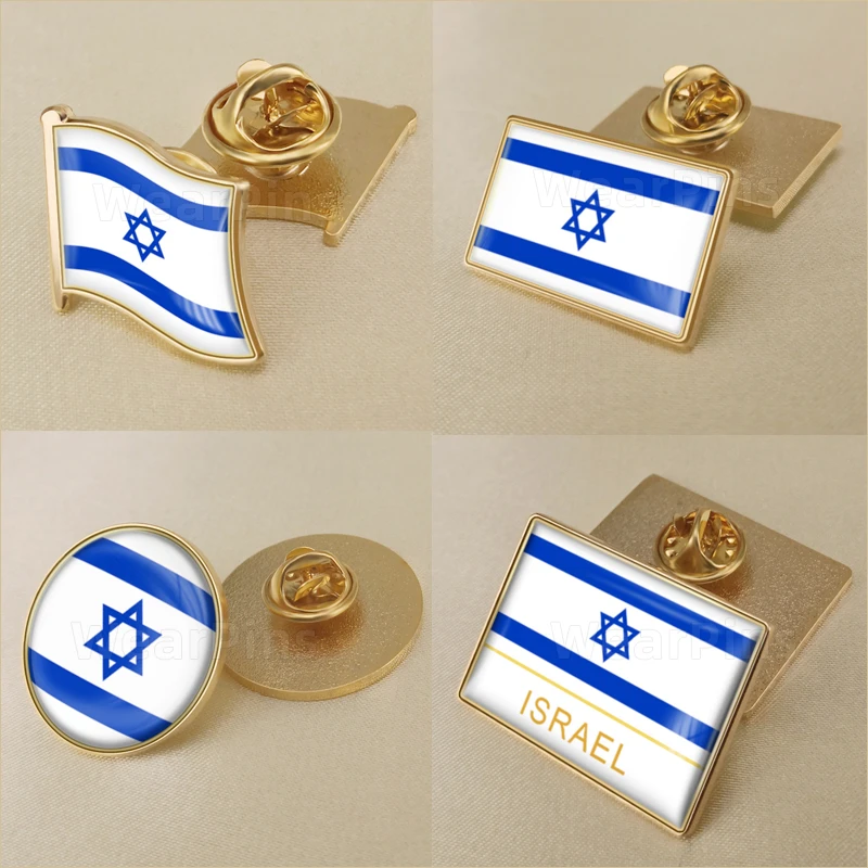 Coat of Arms of Israel Israelite Map Flag National Emblem National Flower Brooch Badges Lapel Pins