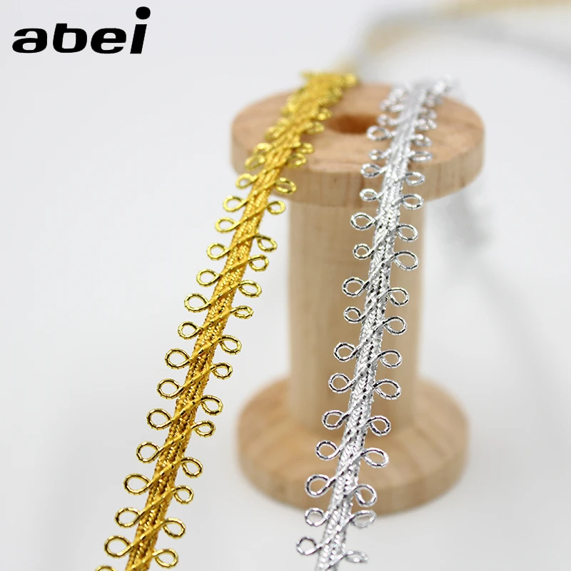 10yards/lot Gold Silver Optional Lace Ribbon Cosplay Costume Performance Stage Decoratiove Lace Ribbon DIY Headwear Accessories