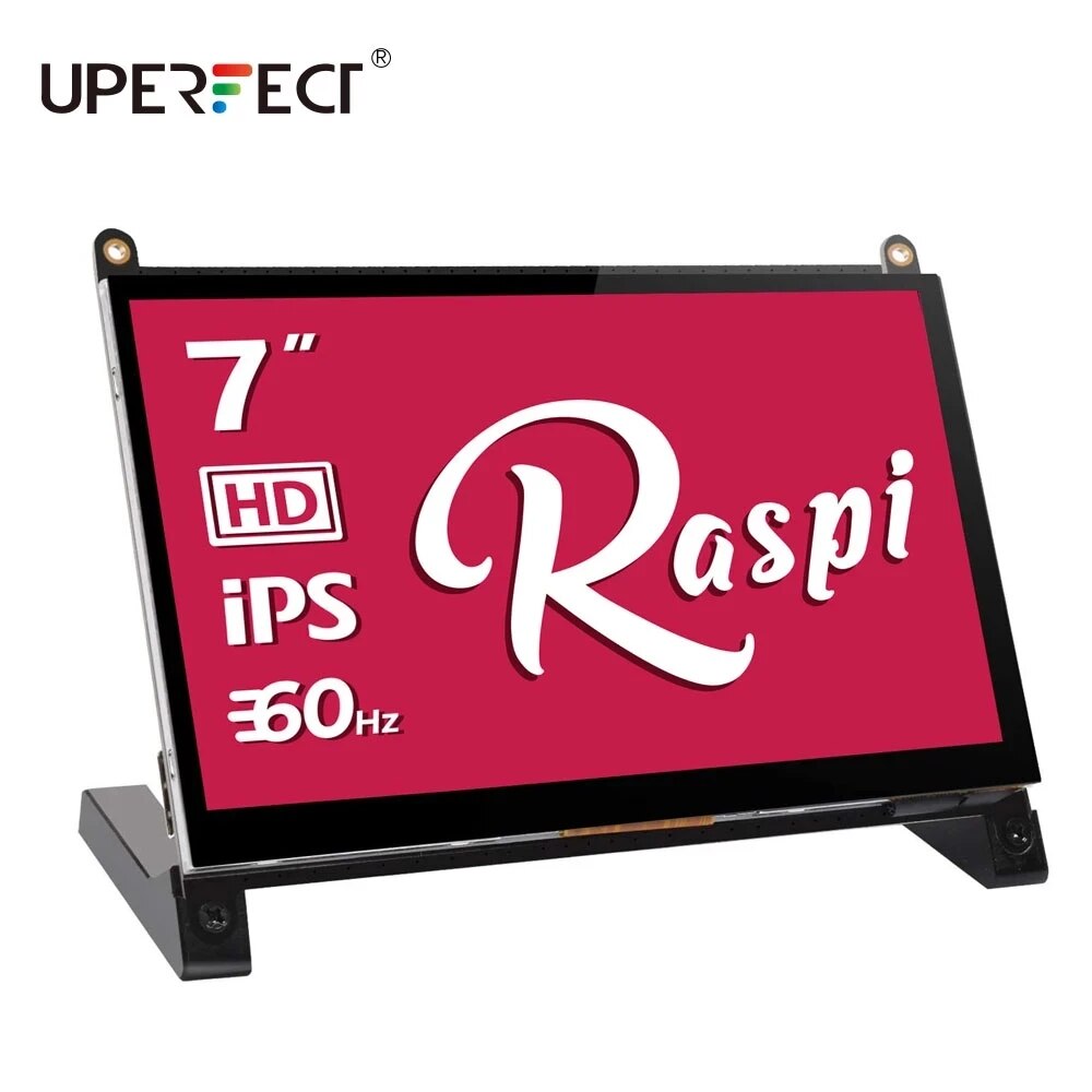 UPERFECT Portable Monitor Raspberry Pi Touchscreen 7-Inch 1024X600 With Dual Speakers Capacitive IPS Second Screen HDMI Display