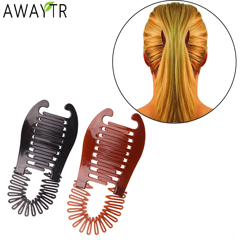 AWAYTR 1PC Woman Elastics Hair Braider Banana Clip Scorpion Type Hair Holding Tool Ponytail Rubber Bands Hair Accessories Hot