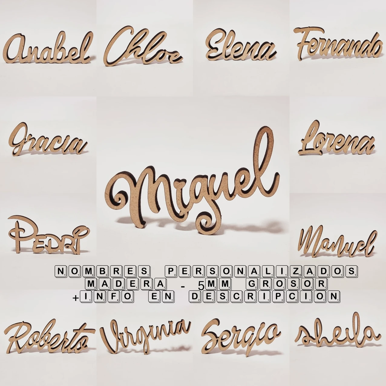 Custom Wooden names for weddings communion baptism events Christmas birthday