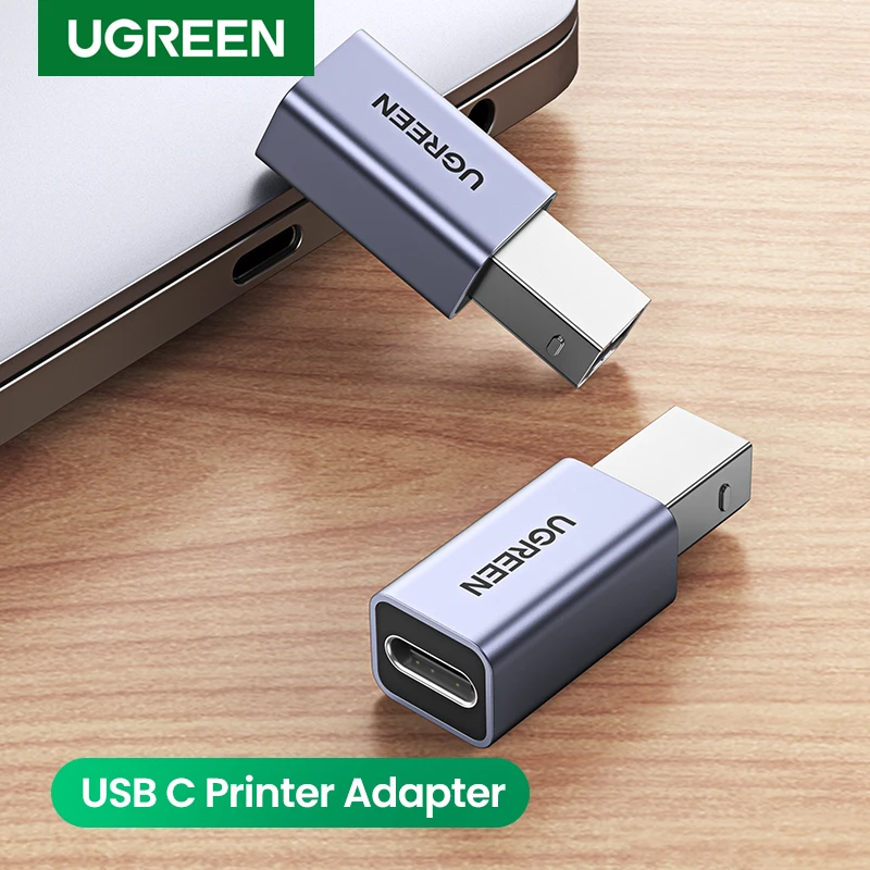 Ugreen USB 2.0 Printer Adapter USB Type c Adapter For Printer Hard Drive Base Fax Machine Scanner USB 2.0 Type c Printer Adapter