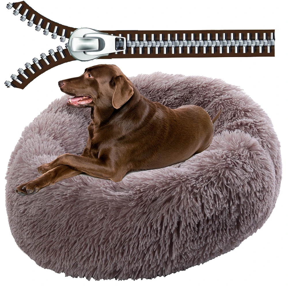 Super Large Dog Bed With Zipper Cover Long Plush Pet Dog Sofa Bed Cat Mats House Washable Cushion Dogs Warm Sleeping Dog Kennel