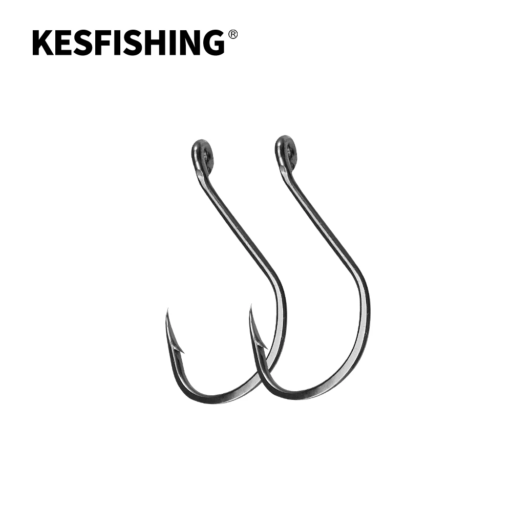 KESFISHING Fishing Hook 1/0 2/0 3/0 4/0 20pcs High Carbon Steel Hooks For Soft Lure Sea Fishing