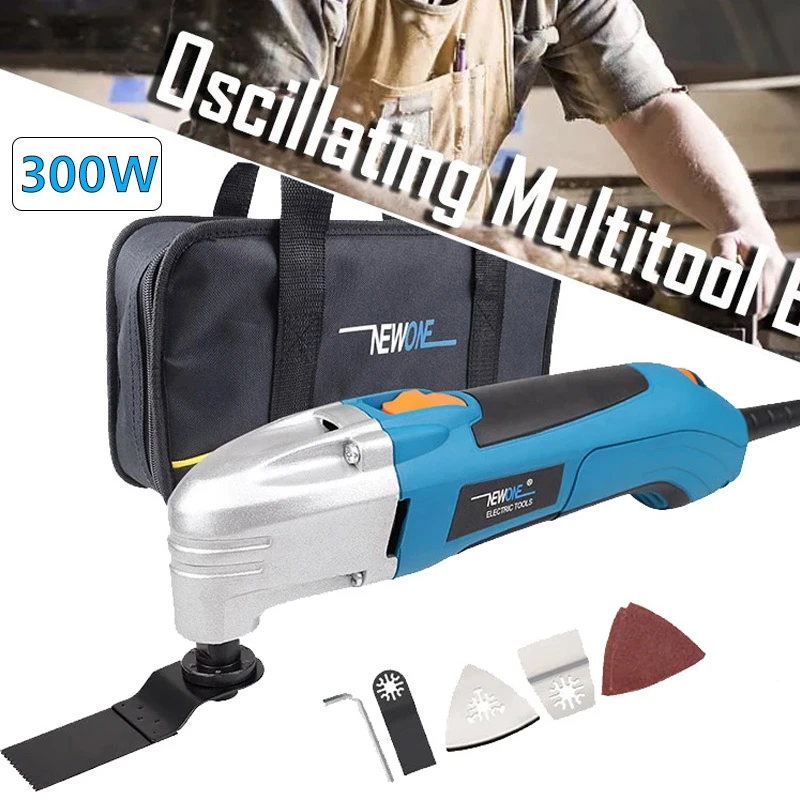 NEWONE 300W Electric Multitool Trimmer Tool with Oscillating Saw Blades 230V Variable Speed Renovator Power Tool Saw Accessory