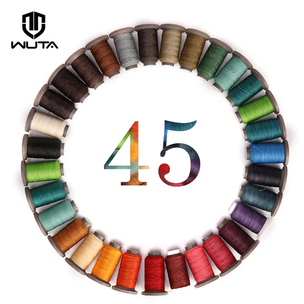 WUTA 1Pcs 120 Meter Leather Craft Waxed Thread  Round 0.45mm Polyester Hand Sewing Line DIY Cord Leather Working