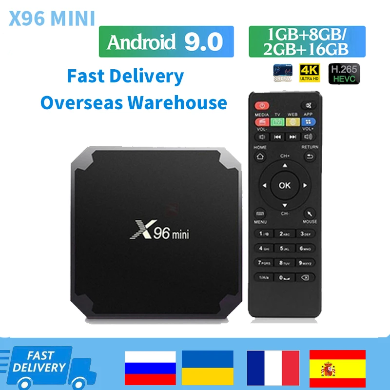 Smart TV Box Android 9.0 Amlogic S905W X96 mini 2.4G Wifi Full HD 3D 4K Media Player 2GB 16GB Google Youtube Set Top Box x96mini