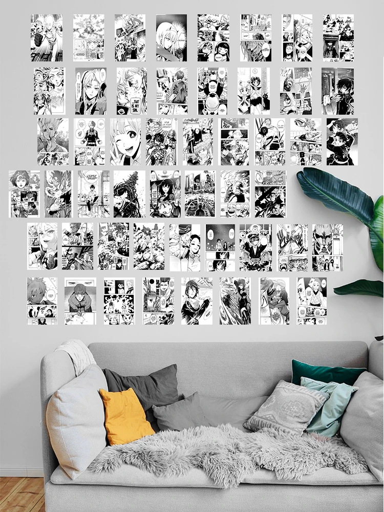 50PCS 100pcs Wall Collage Kit Aesthetic Anime Posters Manga Panel Pictures Magazine Art Print Photo Collection for Bedroom Decor