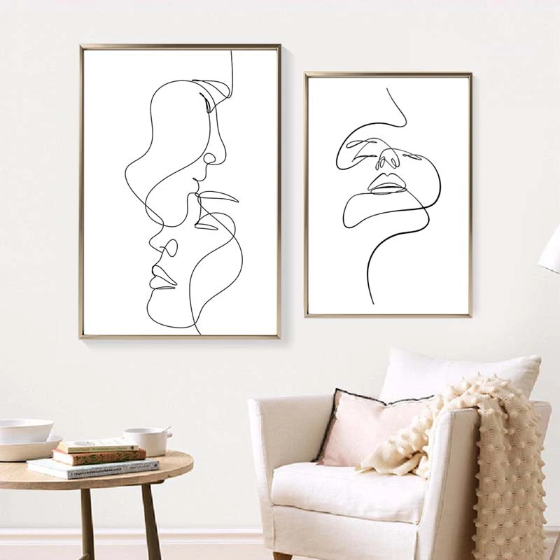 Abstract Lady Line Wall Art Canvas Painting Nordic Wall Art Figure Body Posters And Prints Modern Minimalist Living Room Decor